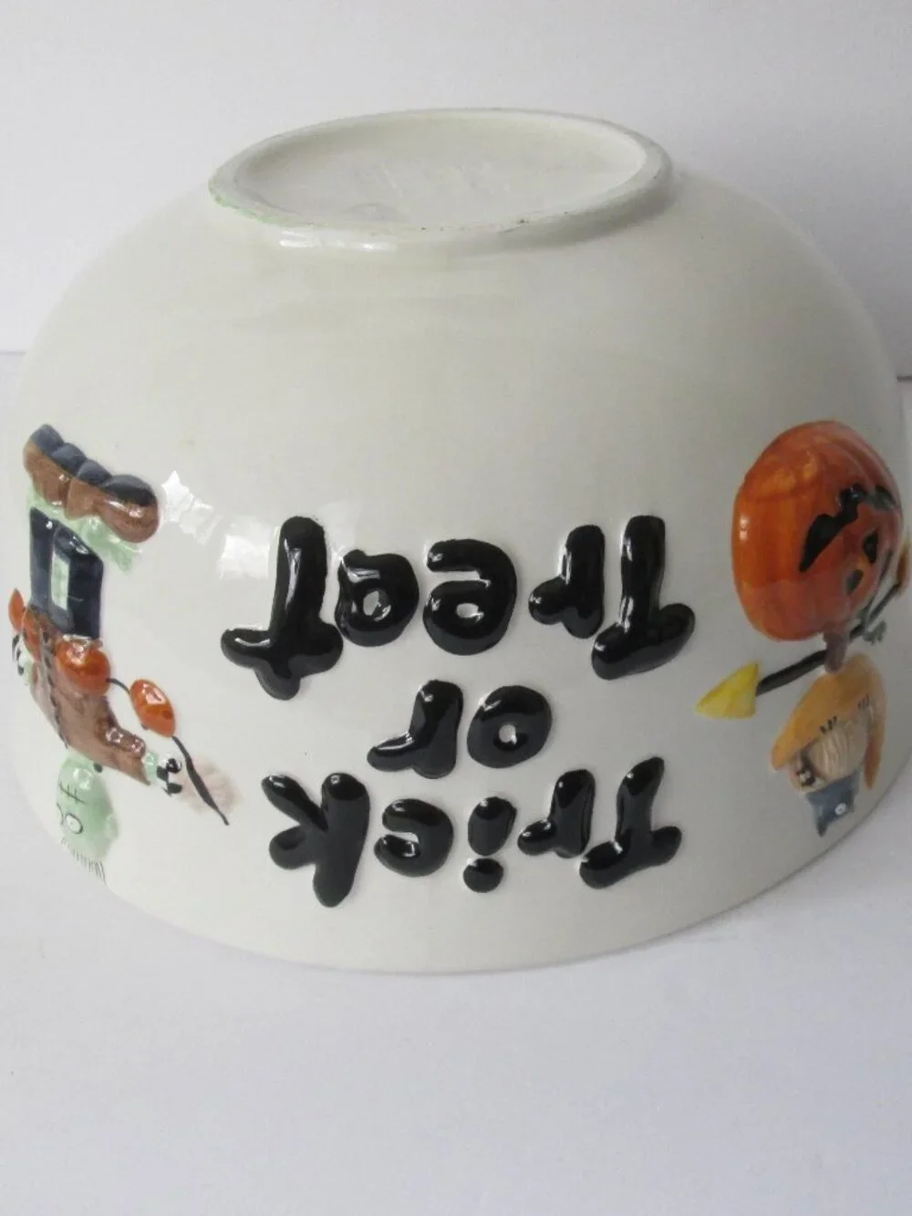 Vtg 1998 Halloween Candy Bowl Debbie Mumm Sakura Frankenstein Owl Trick or Treat